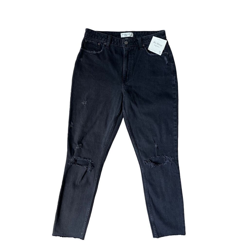 NWT Abercrombie & Fitch Curve Love The Skinny High Rise Jean size 29 Washed Blac
